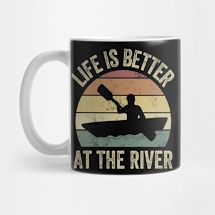 Funny Rowing Canoe Kajak Life Is Better On The River Mug